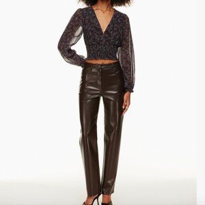 Aritizia/Wilfred Melina Pant in Rich Mocha Brown, size 4 (short)